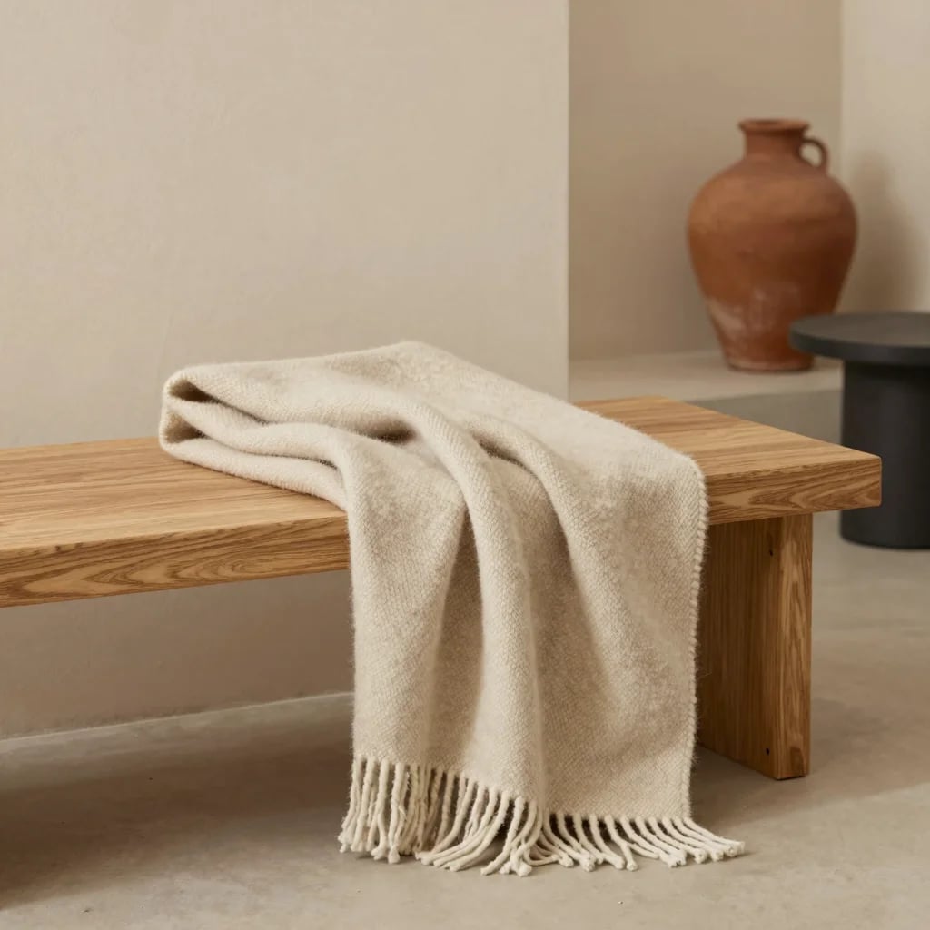 Oat Alpaca Throw