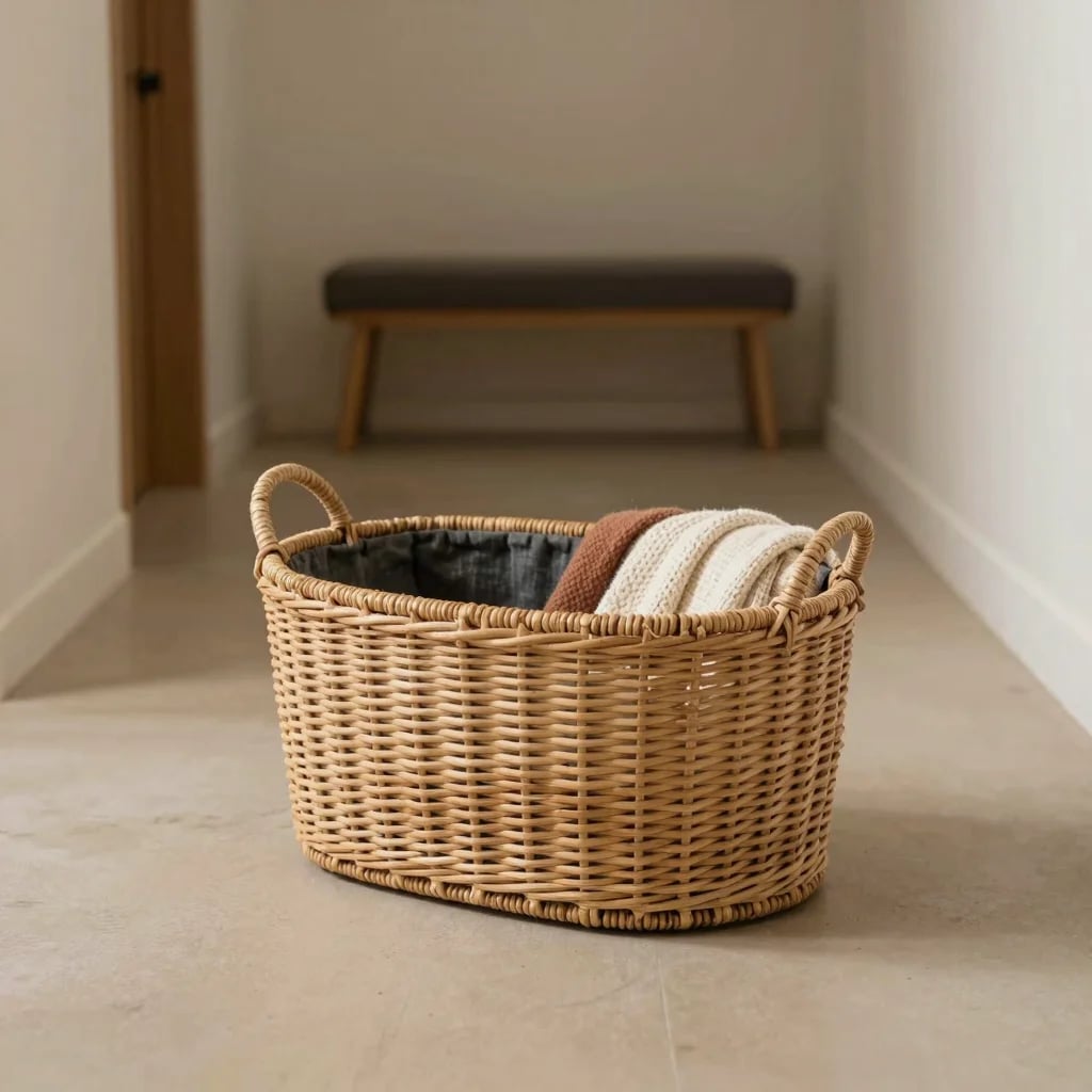 Oval Rattan Storage Basket